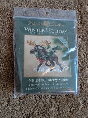 Christmas Moose Cross Stitch Kit By Mill Hill